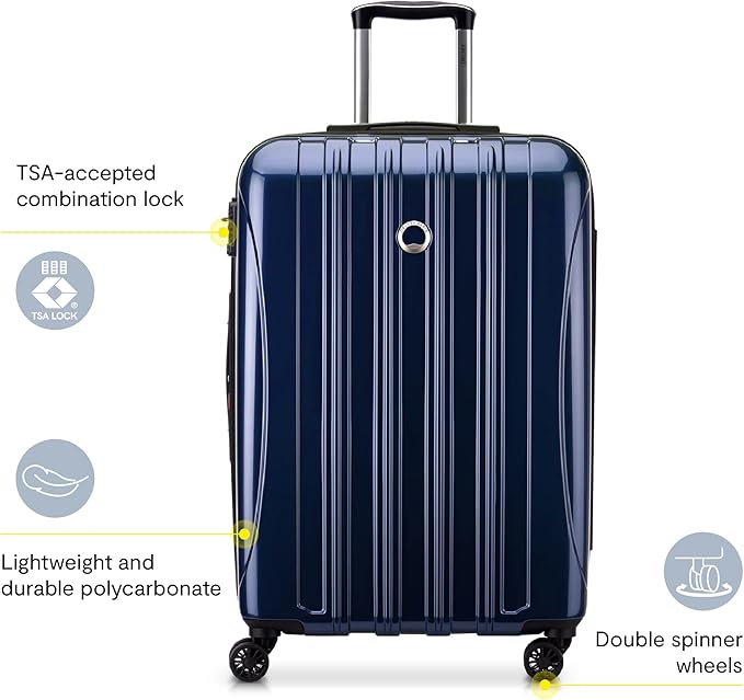 DELSEY PARIS Helium Aero Hardside Expandable Luggage with Spinner Wheels, Orion Blue, 3-Piece Set (21/24/28)