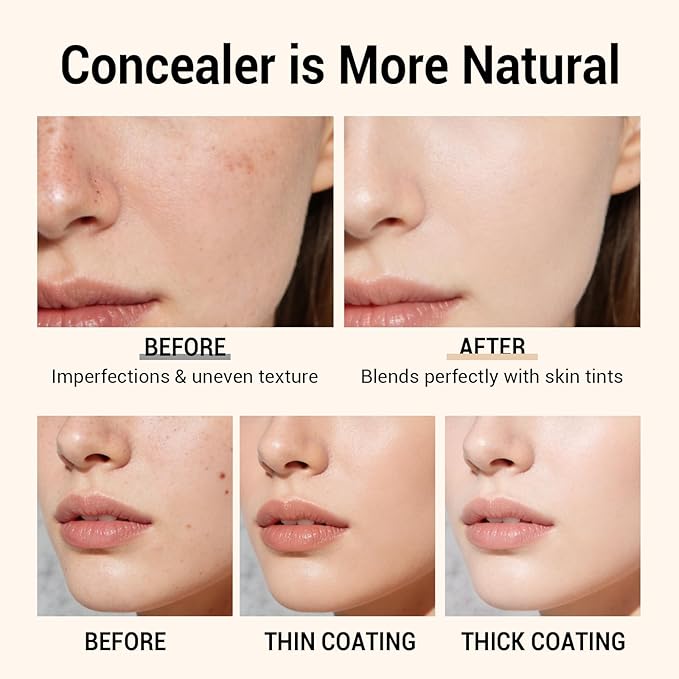 Blanc Cover Cream Stick, Korean Color-Changing Foundation Stick Full Coverage Base Concealer Makeup Dual-Ended with Detachable Brush for a Flawless Look (Natural)