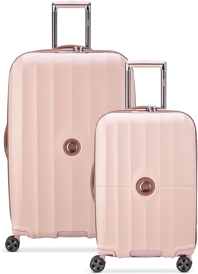 DELSEY PARIS Carrousel Hardside Expandable Luggage with Spinner Wheels, Pink, 2 Piece Set (21/28)