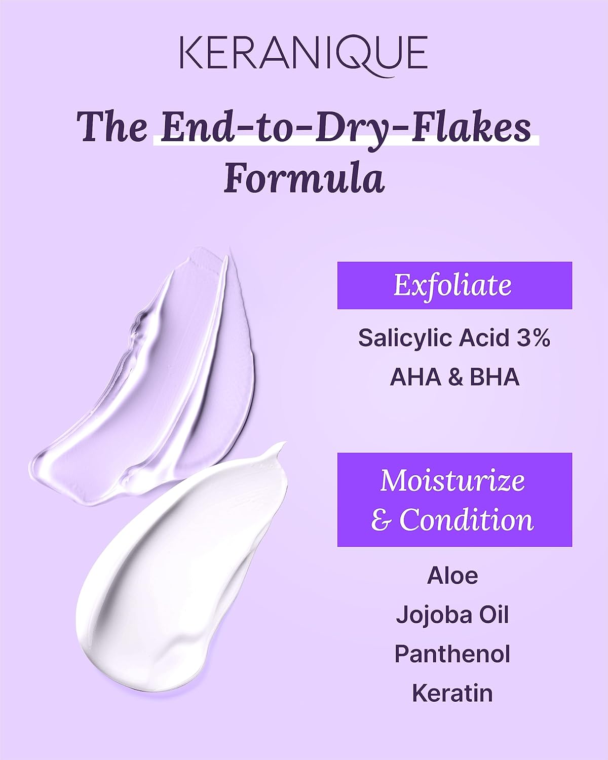 Anti Dandruff Shampoo & Scalp Restoring Conditioner - Gentle for Color-Treated Hair - Best for Thinning Hair & Dry Scalp - Antidandruff Shampoo for Women & Deep Conditioner by Keranique - Glowelle