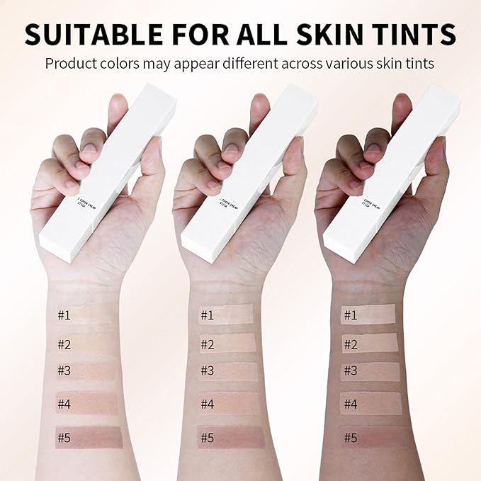 AKARY Color Changing Foundation Stick, Medium to Full Coverage Cream Blance Cover Cream Stick Hydrating Makeup, Dual-Ended with Soft Brush for Flawless Look, Portable & Travel-Friendly, #5 Tan