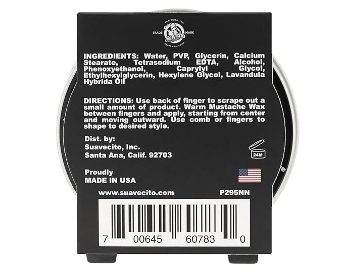 Suavecito Whiskey Bar Mustache Wax 1.5 oz - Control & Style Your Mustache With All Day Hold, Portable Travel Size Tin Can, Moisturize & Style, Facial Grooming With A Masculine Scent