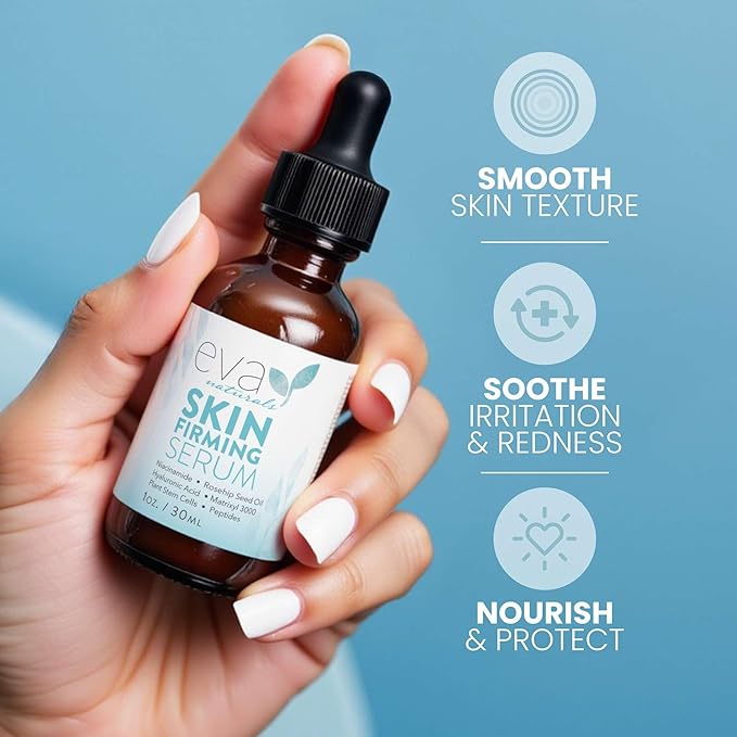 Eva Naturals Skin Firming Serum with Niacinamide and Hyaluronic Acid, 1 oz