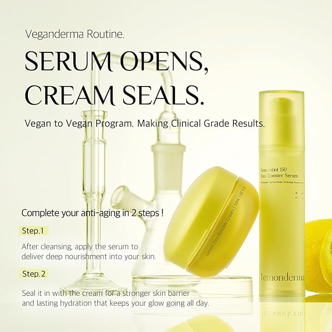 Lemonshot Exo:Booster Cream - 100M Lemon Exosome & Ceramide Panthenol for lightweight Barrier Repair & Glass Skin Glow, Korean Pharmacy Skincare, 1.69 fl oz