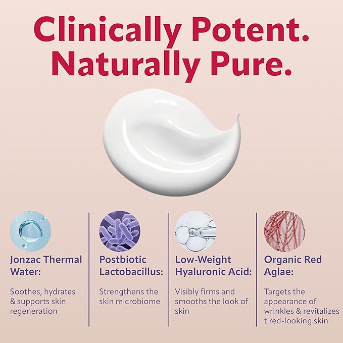 JONZAC Eau Thermale Sublimactive Organic Anti-Aging Smoothing Rich Cream for Women - Firms and Smooths Skin - with Shea Butter - Natural Skin Care - Safe for Sensitive Skin - 1.35 fl oz