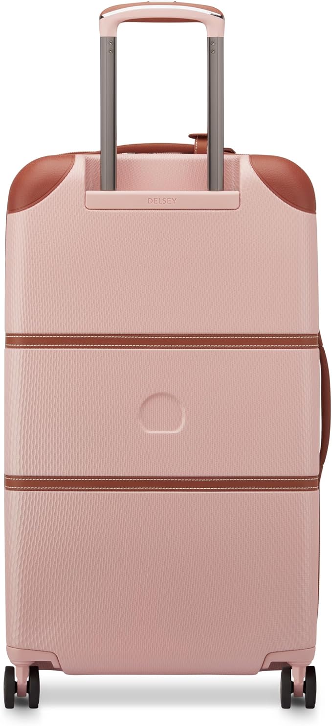 DELSEY PARIS Chatelet Air 2.0 Hardside Luggage Trunk with Spinner Wheels, Blush Pink, Checked-26 Inch Trunk