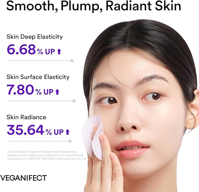 Collagen Peptide Jelly Toner Pads | Dual-Function Skincare for Wrinkle Care | Pore Tightening, Elasticity Boost, and Glow Radiance, Korean Skincare | 6.76 fl.oz.(200ml)*70Pads