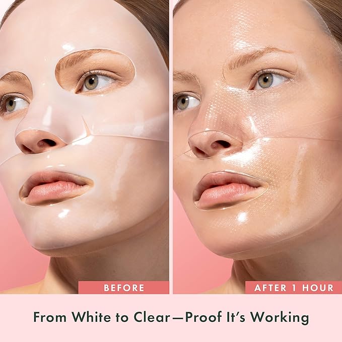 Rael Face Mask – Deep Hydration & Moisturizing Sheet Masks, Daily Skincare, Advanced PM Routine for Glowing Skin, Korean Skin Care (Collagen Salmon PDRN, 4 Count)