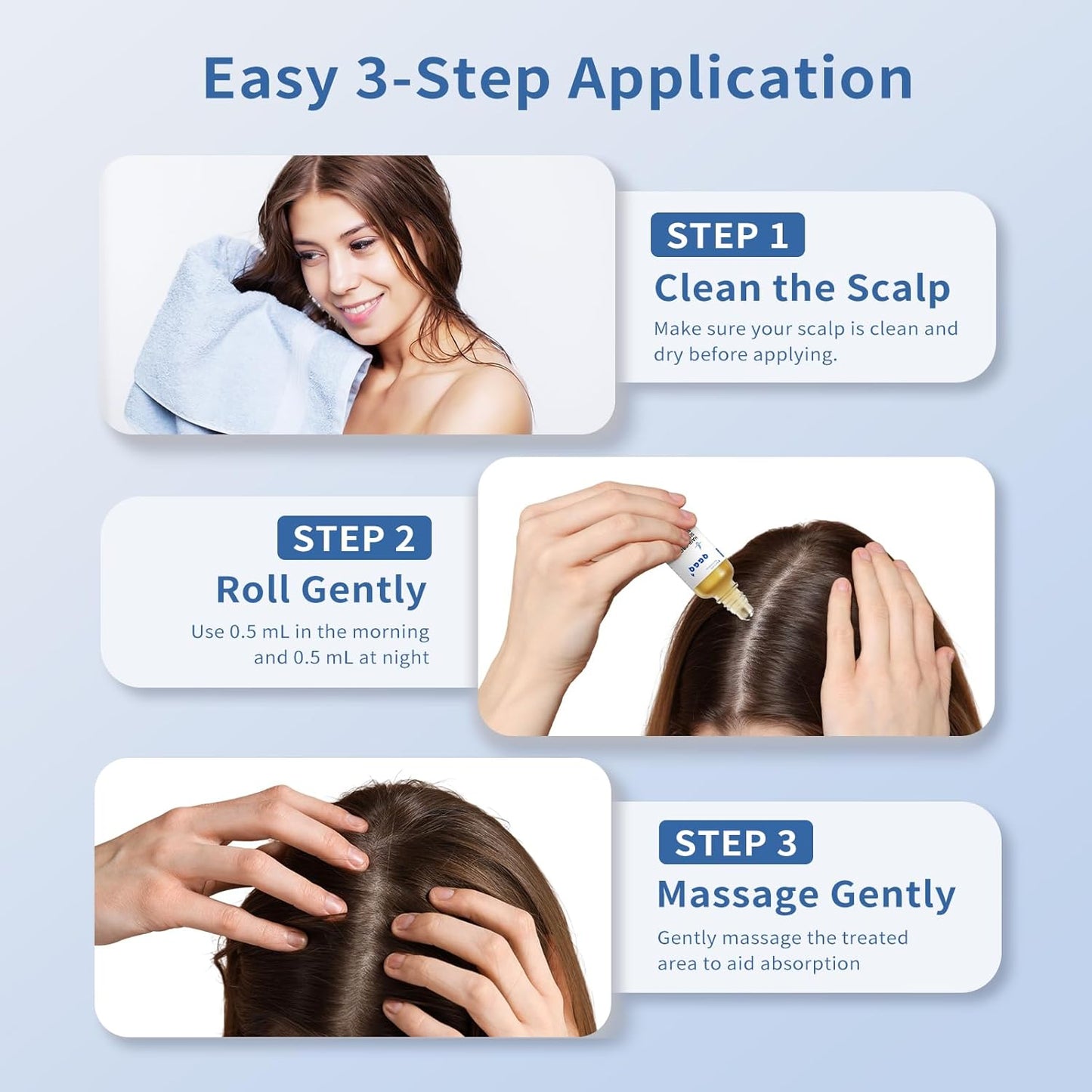 Hair Growth Serum Roll-On 30ml | Patented Blend with 3% Rosemary, 3% Redensyl, 2% AnaGain, Biotin & Niacinamide | No-Rinse, Fast-Absorbing | For Thinning Hair & All Hair Types (1.01 Fl Oz (Pack of 1)) - Glowelle