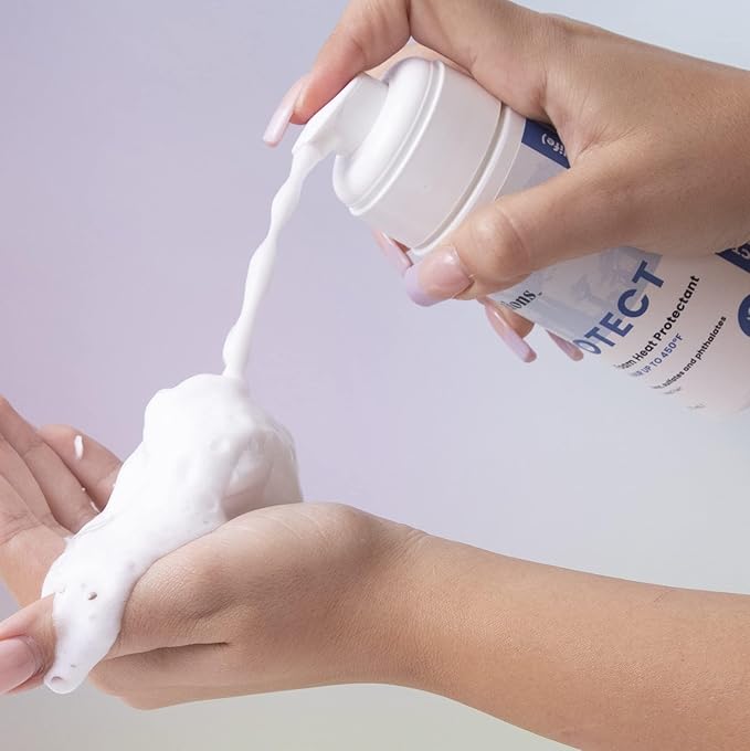 InStyler Solutions Protect Foam Heat Protectant - Baobab Shields Hair From Damage Up To 450º F - Helps Soften & Detangle Damaged Hair - Color-Safe & Vegan (5 fl oz / 150 ml)