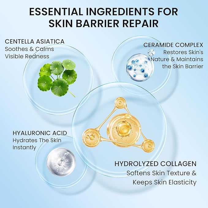 5X Ceramide Barrier Moisturizer Face Cream, With Ceramide Hyaluronic Acid Centella Collagen Hydration Relief Redness Reducing Ultra Repair Cream for All Skin Type Sensitive Skin 1PC