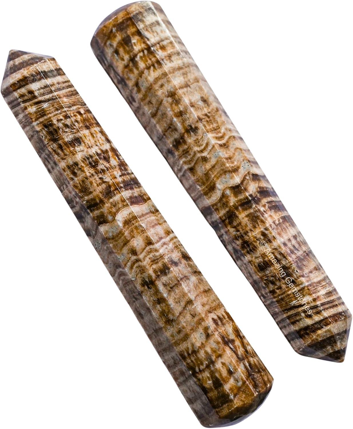 Amazing Gemstone Aragonite Crystal Wand Massage Stick - Pelvic Wand Gua Sha for Adults - Crystals and Healing Stones Massage Wands for Adults Gifts (Pointed)