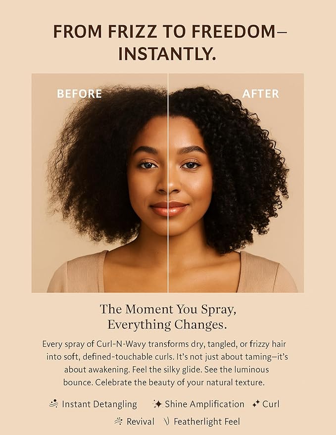 On Natural On Curl & Wavy Curl Defining Conditioner & Detangler, Argan Tree (10 oz)