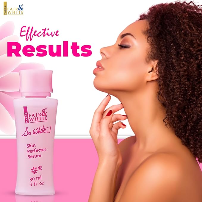 FAIR & WHITE So White Skin Brightening Serum 30ml - For Face, Elbows Knees, Feet - with Kojic Acid and Castor Oil