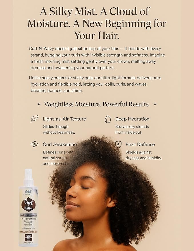 On Natural On Curl & Wavy Curl Defining Conditioner & Detangler, Argan Tree (10 oz)