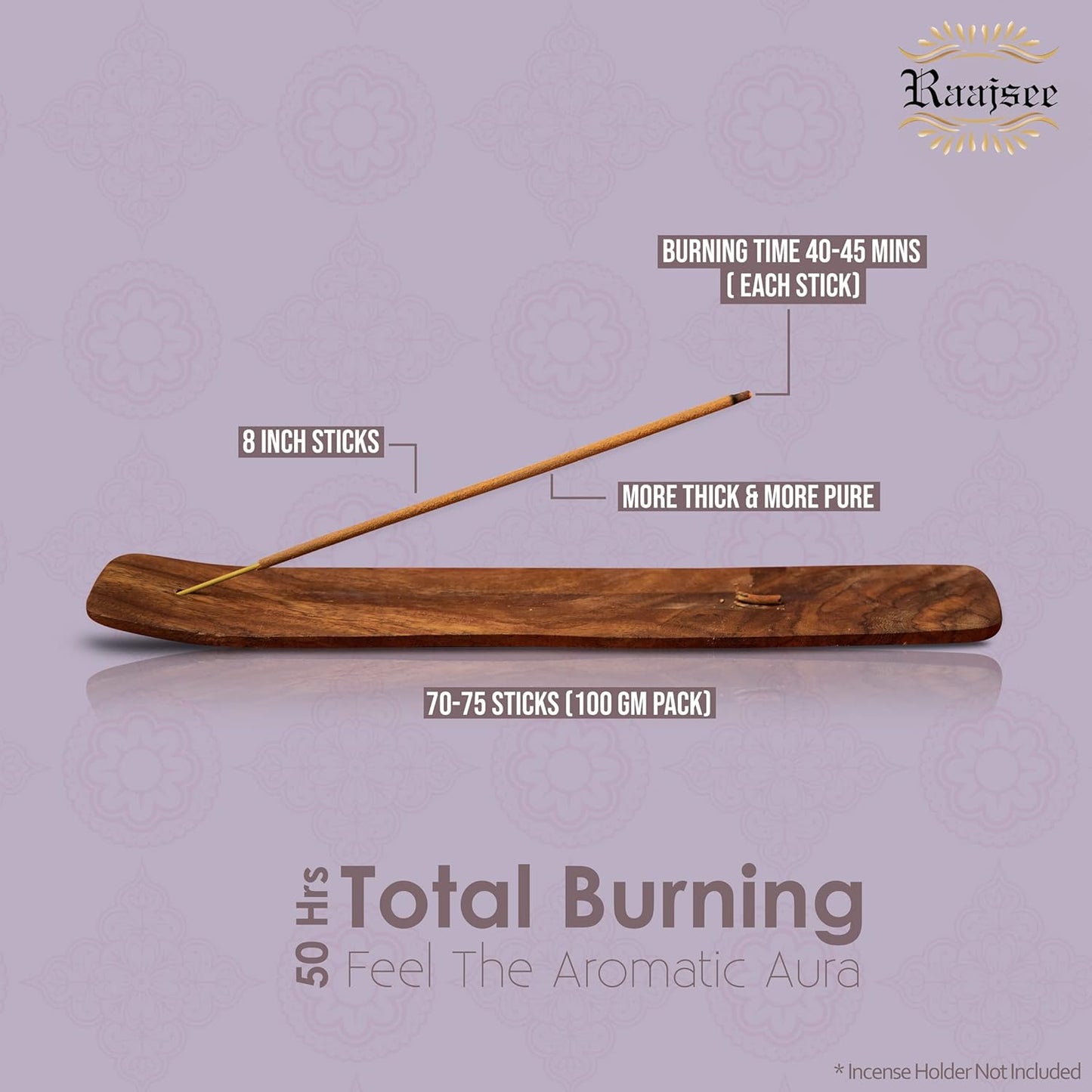 Raajsee Dragon Blood Incense Sticks 100 Gm Pack-100% Pure Organic Natural Hand Rolled Free from Chemicals-for Church,Aroma Therapy,Relaxation,Meditation & Sensual Therapy - Glowelle