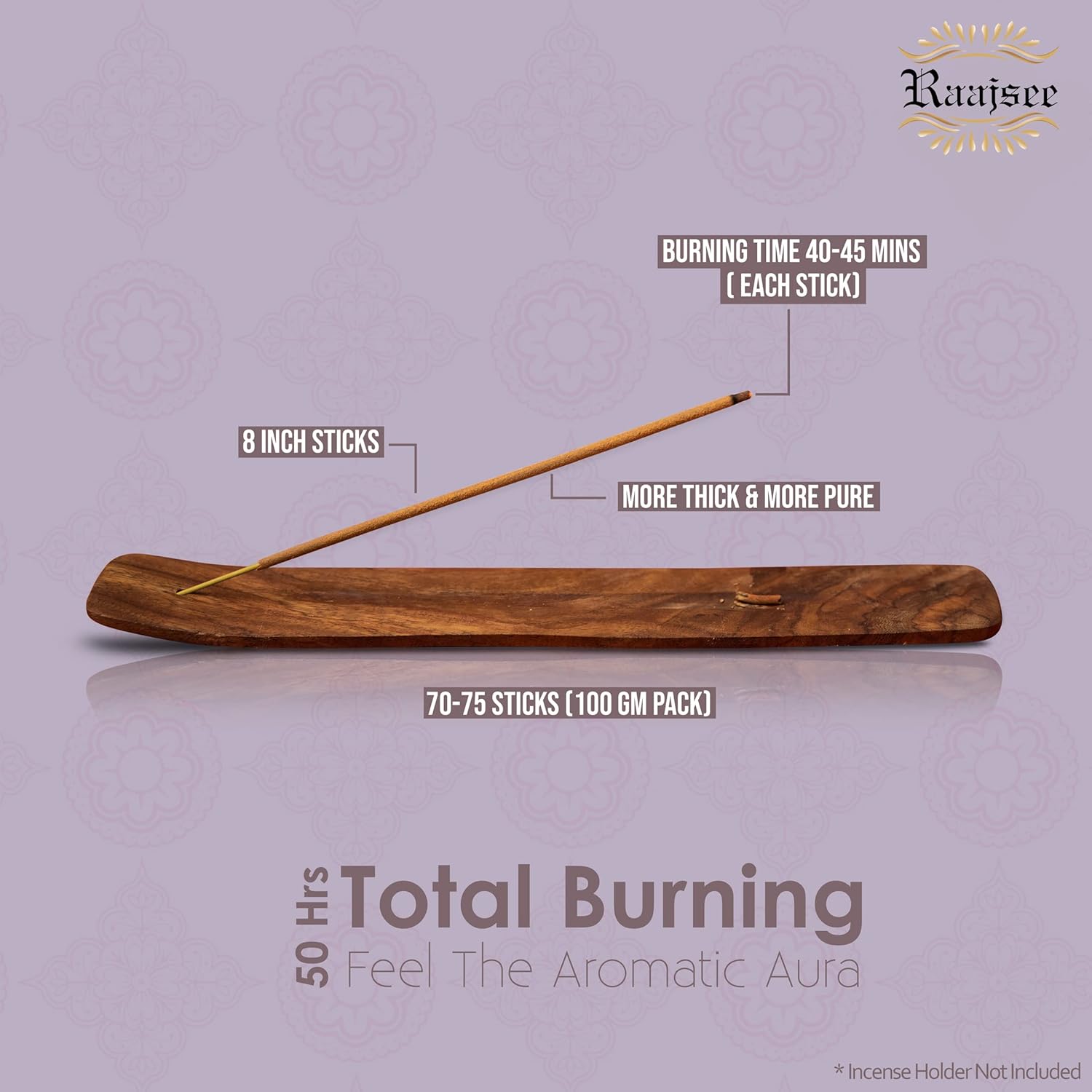 Raajsee Dragon Blood Incense Sticks 100 Gm Pack-100% Pure Organic Natural Hand Rolled Free from Chemicals-for Church,Aroma Therapy,Relaxation,Meditation & Sensual Therapy - Glowelle