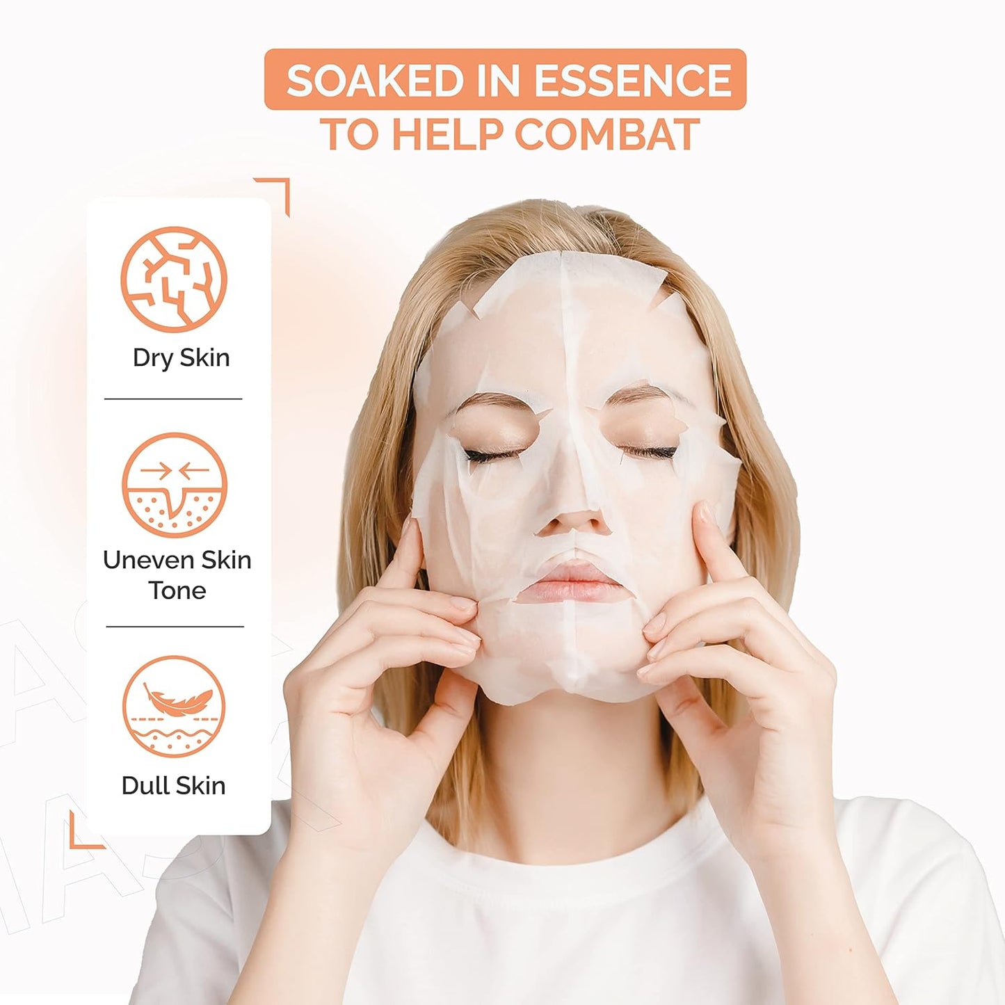 BEYOND Intensive Ampoule Mask 2X with Vitamin C and Niacinamide for and Sensitive Skin - Dermatologically Tested Hypoallergenic Facial Sheet Masks (25 ml/0.85 fl oz * 10 sheets)