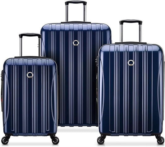 DELSEY PARIS Helium Aero Hardside Expandable Luggage with Spinner Wheels, Blue Cobalt, 3-Piece Set (21/24/28)