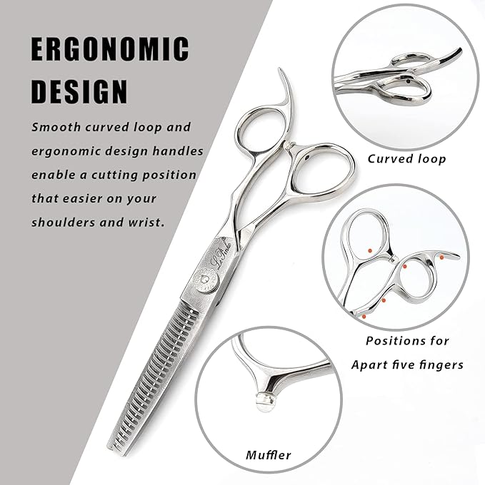 LePinko Premium Damascus Steel Hair Thinning Scissors, 6.0 Inch Master Level Hair Texturizing Scissors For Hairstylist, Hairdresser, Studio, Salon, Barber