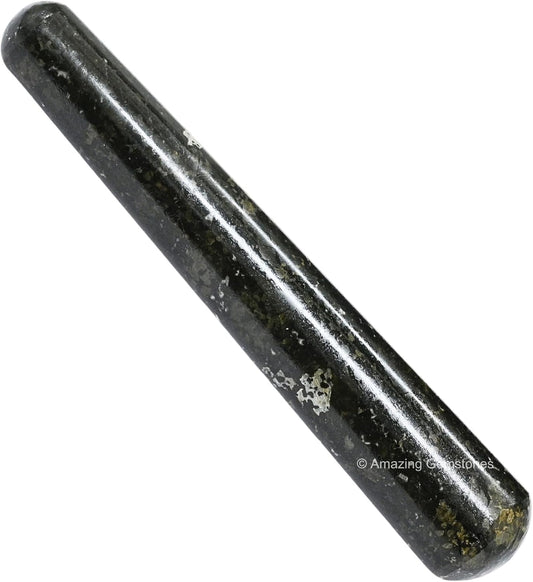 Amazing Gemstone Nuummite Crystal Wand Massage Stick - Pelvic Wand Gua Sha for Adults - Crystals and Healing Stones Massage Wands for Adults Gifts (Smooth)