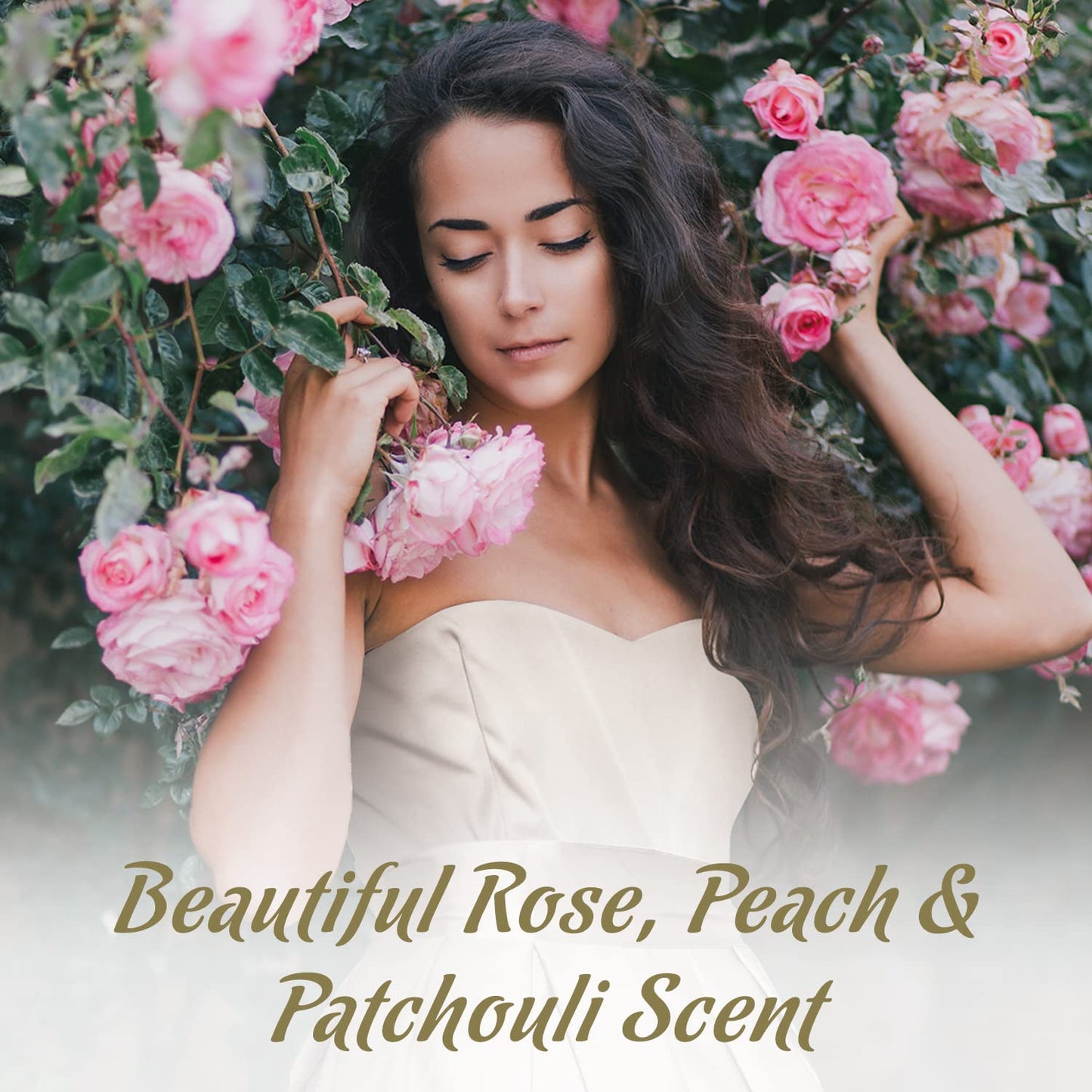 Un Air d'Antan Hand Cream for Dry Cracked Hands 10.5oz - Hand Lotion Pump, Non Greasy Moisturizer with Essential Oils, Cruelty Free Formula - Rose Peach Patchouli