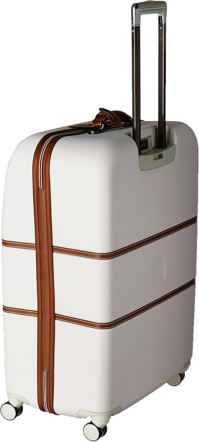 DELSEY PARIS Chatelet Hard+ Hardside Luggage with Spinner Wheels, Champagne White, Checked-Large 28 Inch