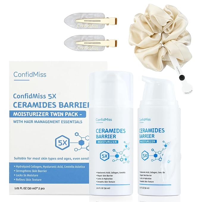 5X Ceramide Barrier Moisturizer Face Cream, With Ceramide Hyaluronic Acid Centella Collagen Hydration Relief Redness Reducing Ultra Repair Cream For All Skin Type Sensitive Skin 2PCS