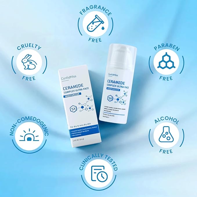 5X Ceramide Ultra Moisturizer Face Cream，with Ceramide Hyaluronic Acid Centella Collagen Hydration Relief Redness Reducing Ultra Repair Cream for Dry Skin Type
