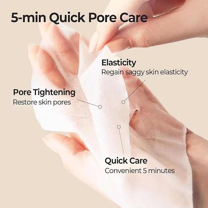 SKINFOOD Acorn Pore Peptide Daily Sheet Mask, Korean 5-Minute Quick Skincare Hack, Pore Tightening & Elasticity, Skin Texture Improvement Face Mask for Sagging Skin Bulk Pack (30EA)