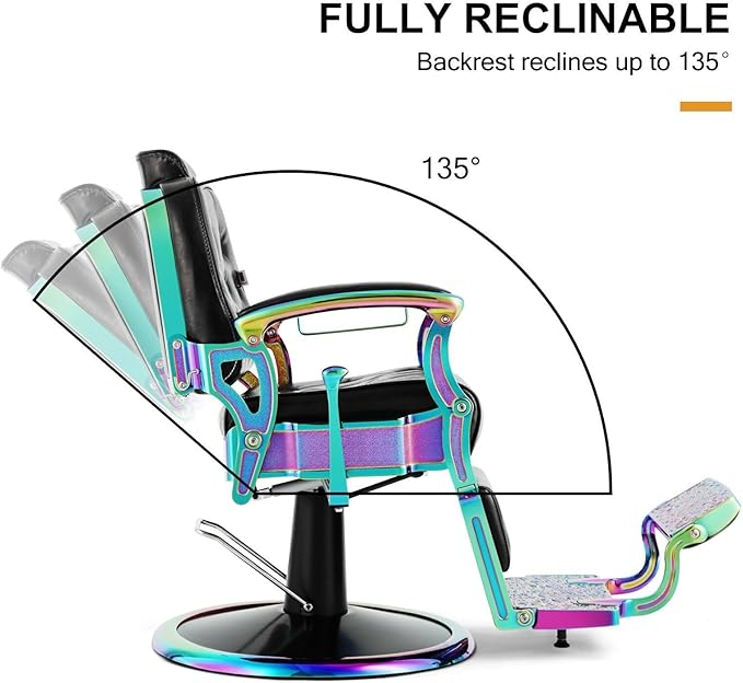 Artist hand Barber Chair All Purpose Hydraulic Recline Salon Chair Beauty Spa Vintage Barber Chair Heavy Duty Chair (Laser Frame)