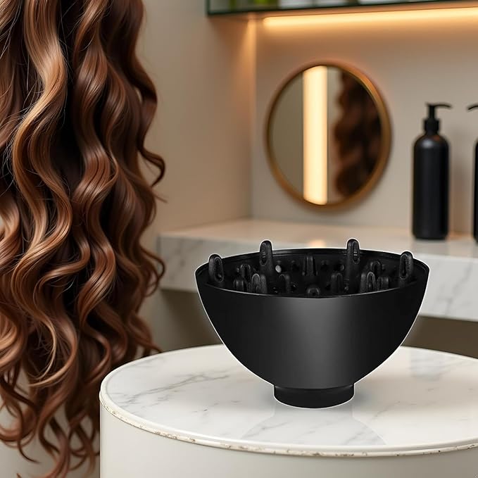 Black Hair Diffuser, Adaptable for Blow Dryers Diffuser Universal for Curly Care Dryer Diffusers and Styling Tools and Appliances Accessories, Hair Attchment for Women, Light Hair Removal