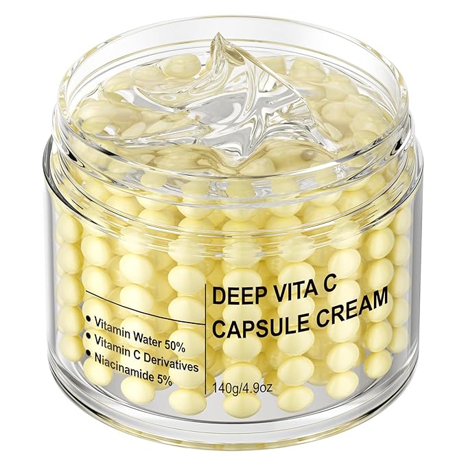 Deep Vitamin C Capsule Face Cream,Moisturizer Capsule Facial Cream,Hydrating Night Face Cream Skincare 4.9 OZ