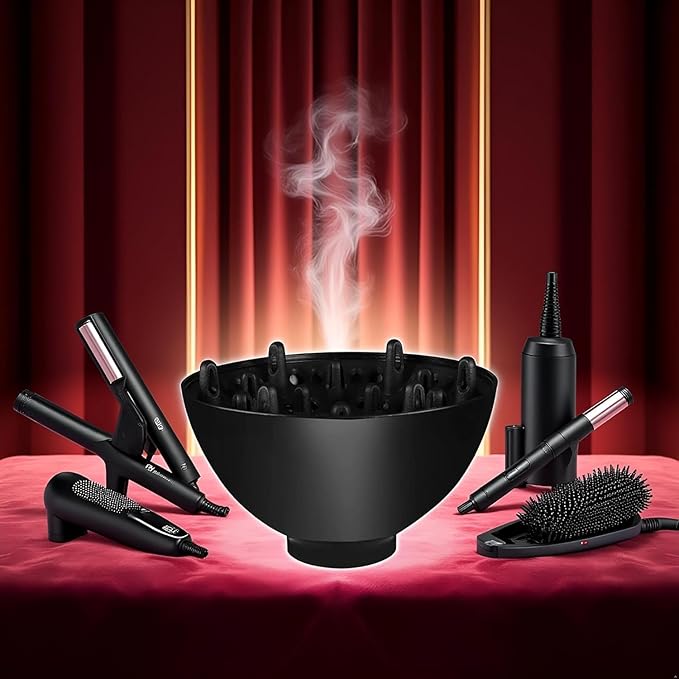 Black Hair Diffuser, Adaptable for Blow Dryers Diffuser Universal for Curly Care Dryer Diffusers and Styling Tools and Appliances Accessories, Hair Attchment for Women, Light Hair Removal