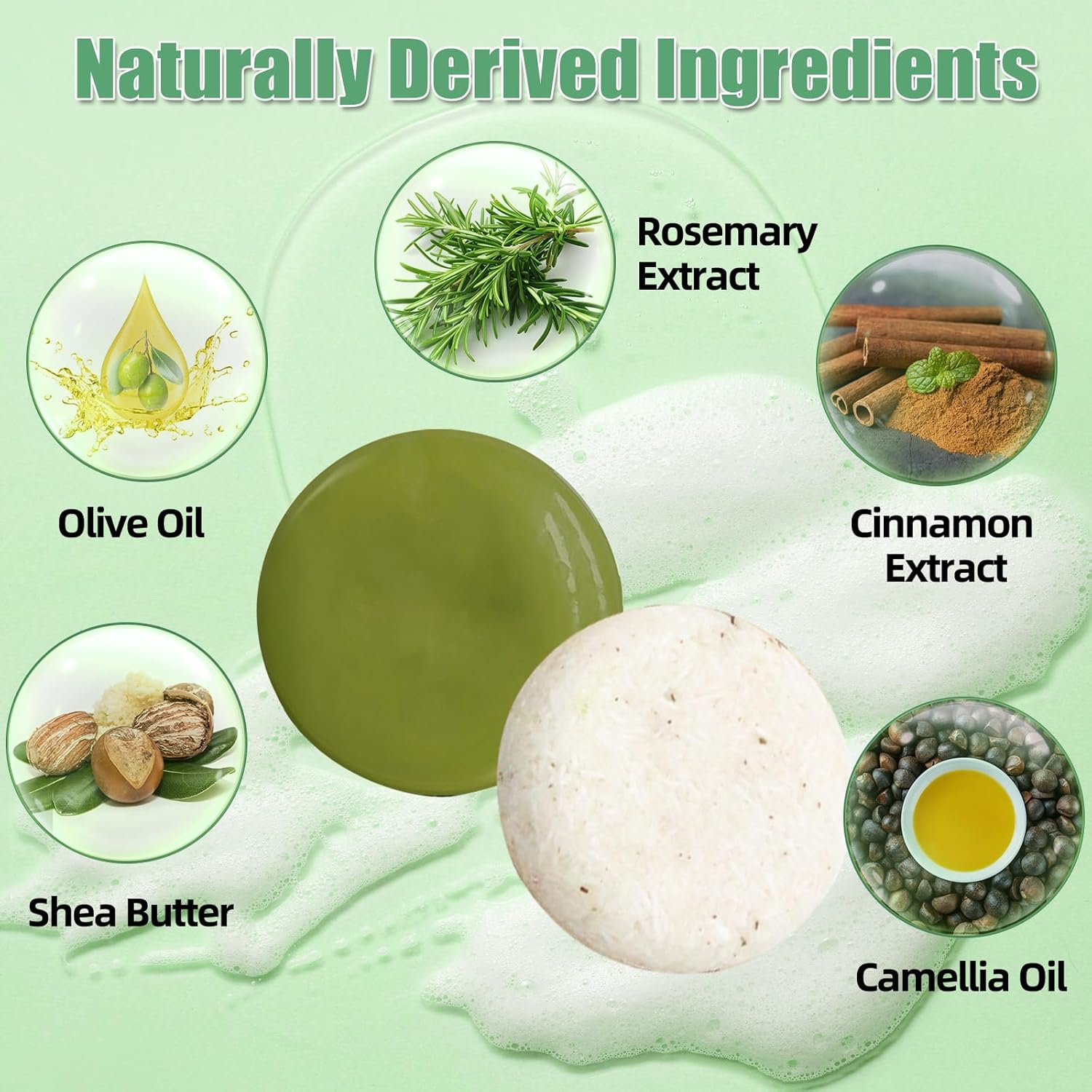 2 Pack Rosemary Shampoo Conditoner Bar Set,Thinning Hair-Volume Shampoo & Conditioner Bar for Men and Women,Hair Thickening & Regrowth Treatment,Hair Growth Soap for Anti-Hair Loss - Glowelle