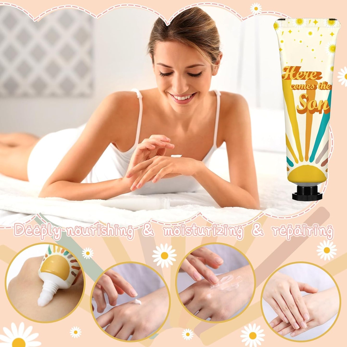 48 Sets Baby Shower Hand Cream Party Favors for Guests Gift Bulk Travel Size Hand Lotion Set for Baby Shower Wedding Christmas(Here Comes the Son) - Glowelle