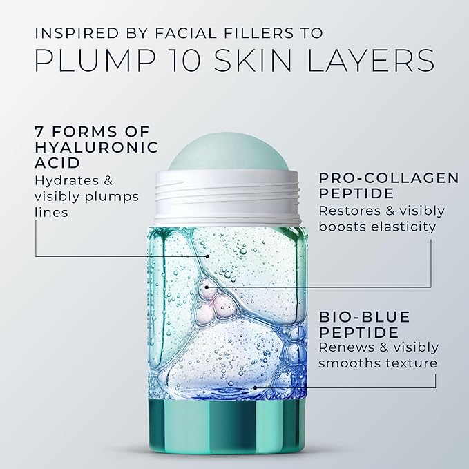 RoC Hydration+ Replumping Serum Stick, Fragrance-Free, Hydrating And Cooling Hyaluronic & Peptide Formula To Boost Elasticity And Visibly Smooth Aging Skin, With Line Smooth Eye Cream Packette, 0.7oz