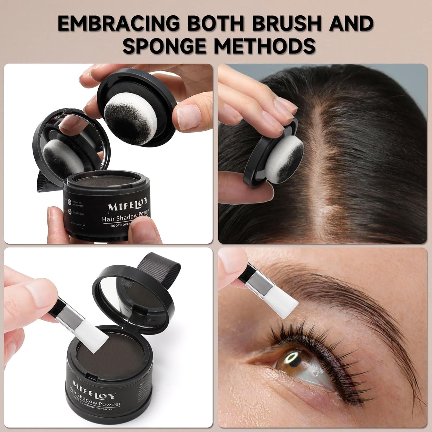 2 Pack Root Touch Up Shadow Powder, Gray Hair Cover Up, Women Color Root Coverage Powder for Thinning Grey Hairline, Men Instantly Concealer Hair Loss Beard Line Eyebrow, Auburn