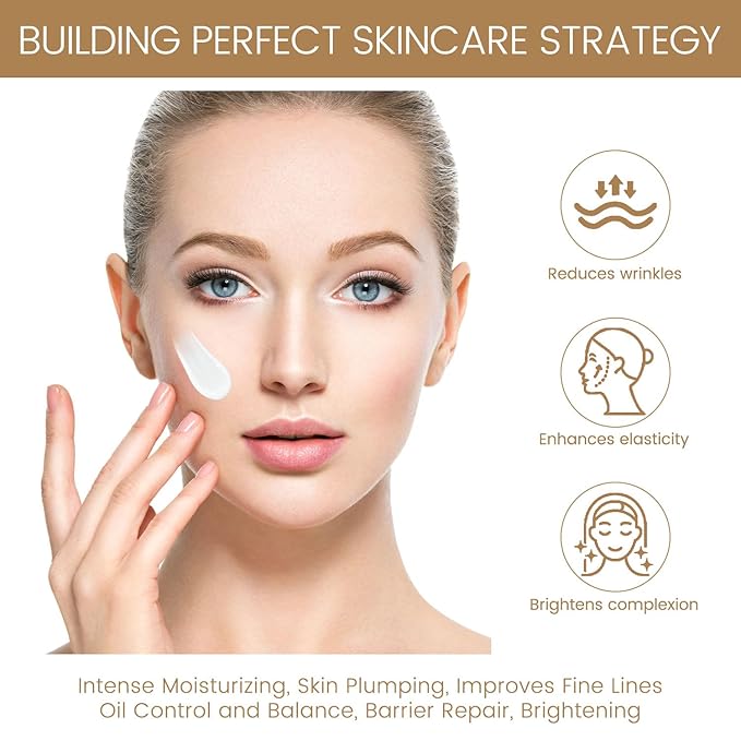 Triple Collagen Cream, Hydrolyzed Collagen Face Moisturizer with Hyaluronic Acid & Niacinamide, Barrier Repair, Deep Nourishment, Oil Control & Brightening, Anti-Glycation & Anti-Gging, 50g/1.764oz