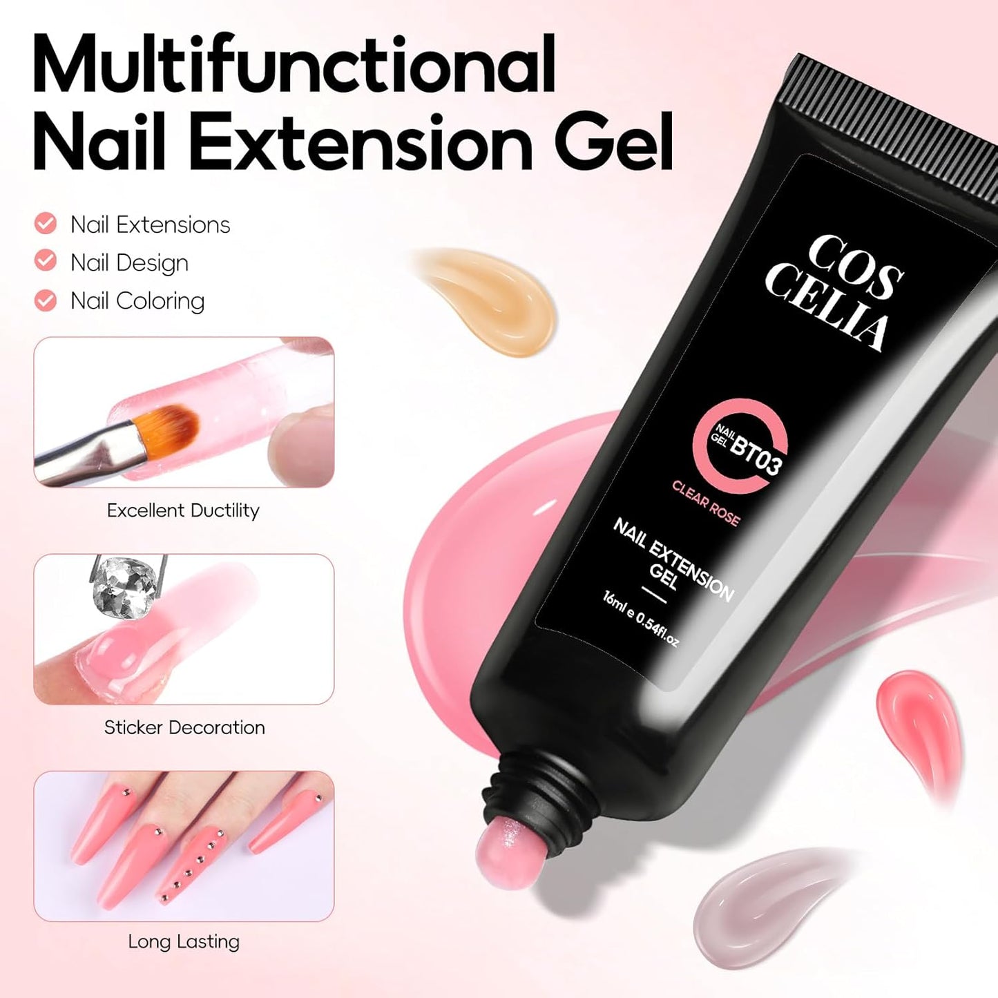 COSCELIA 41pcs Poly Nail Gel Kit Starter Kit with U V Light and Drill, 15 Colors 16ML Nail Extension Gel for Beginners with Everything Fall Colors Professional Nail Lamp DIY Gifts for Women