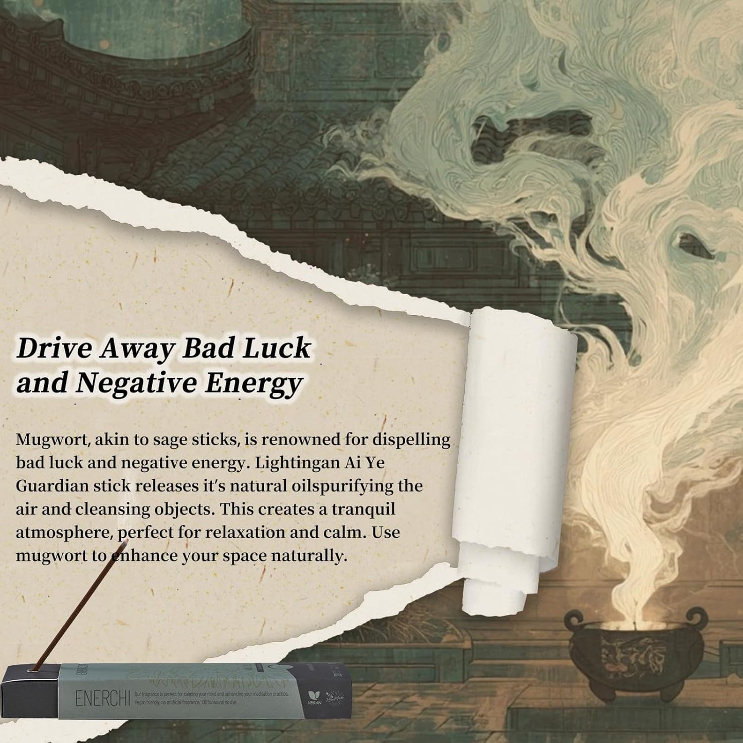 Bad Energy Cleansing Incense Sticks, Remove Bad Luck and Negative Energy, Fresh Air, Long Lasting, Woody Aroma, Stress Relief Gifts, for Meditation and Spiritual, Organic Incense, 20 Sticks - Glowelle