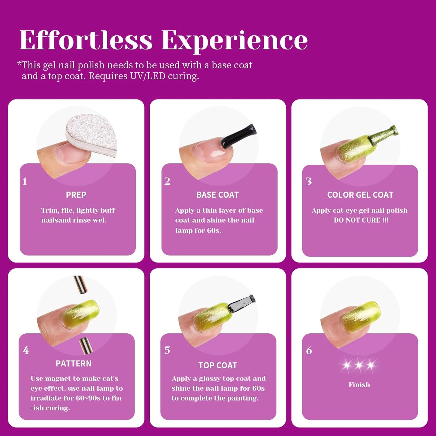 Purple Cat Eye Gel Nail Polish - Perfect for DIY at Home & Ideal Gift for Nail Art Lovers!