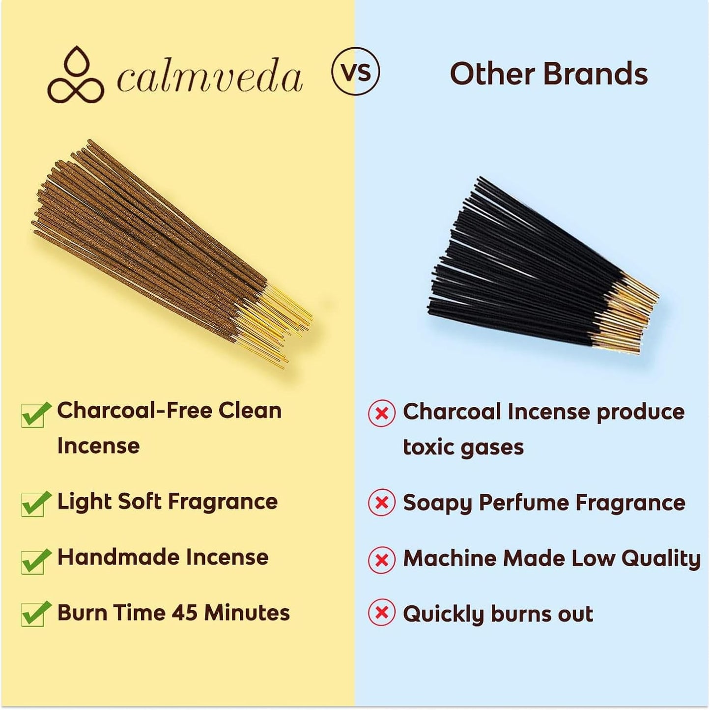 Candy Cinnamon Incense Stick Holiday - Incense (80 Sticks) Spicy, Creamy Vanilla and Flavorful Tangerine Incense | Charcoal Free, Made from Upcycled Flowers | Fall Incense Sticks for Holiday Fun - Glowelle