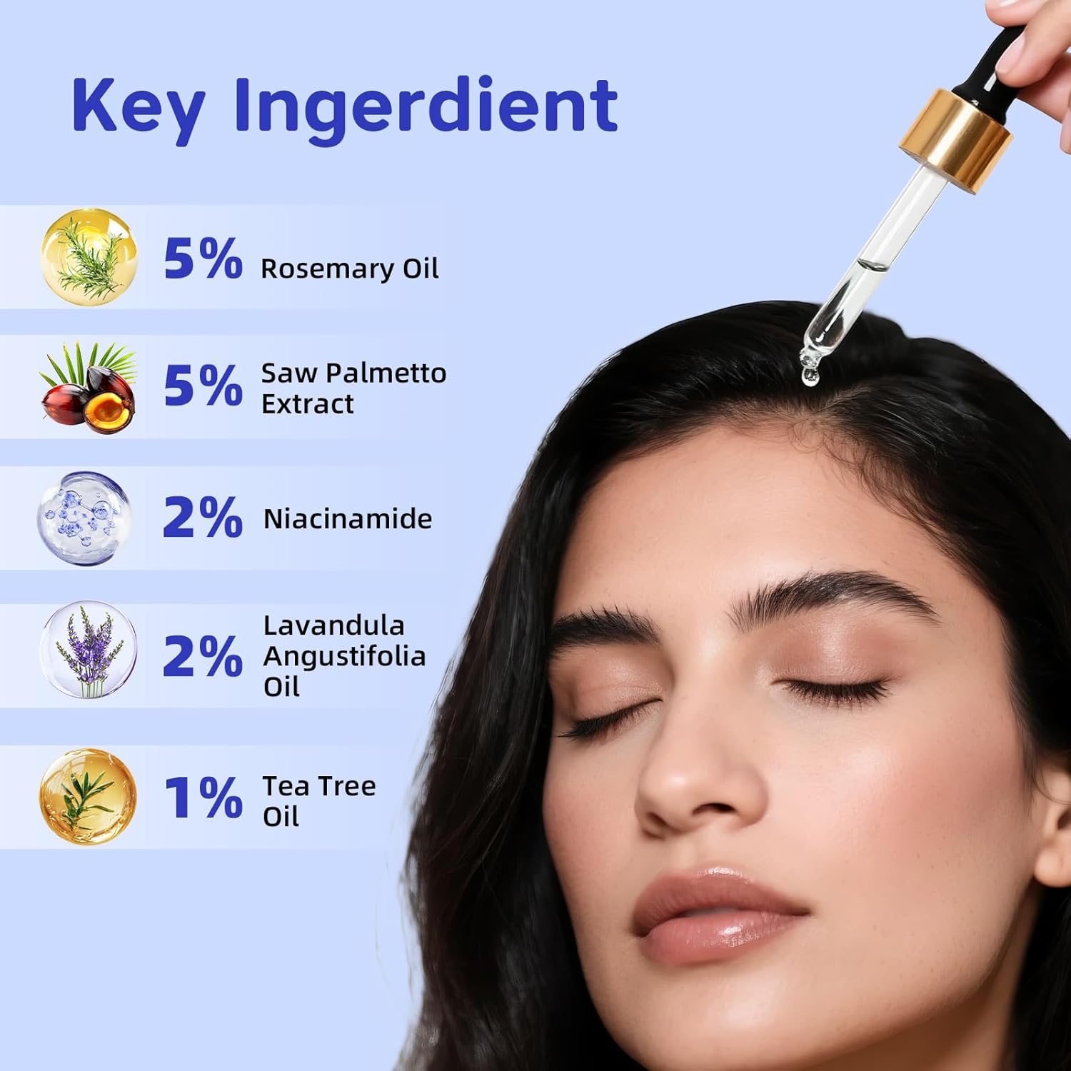 Hair Growth Serum with Rosemary Oil & Saw Palmetto - 100% Natural Plant-Based Formula to Stimulate Follicles, Revive Roots for Visibly Thicker Fuller Hair, Reduce Shedding and Loss For Men & Women - Glowelle