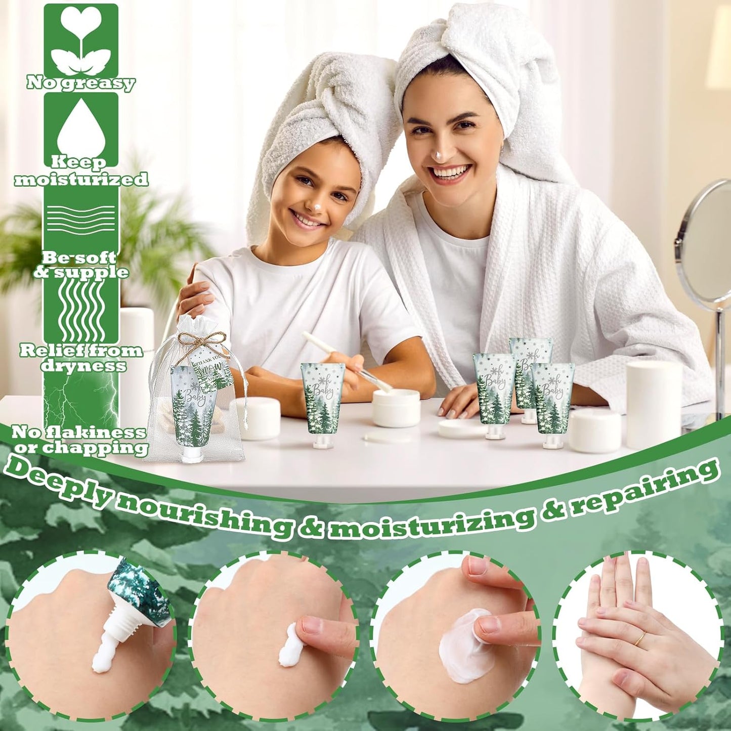 48 Sets Baby Shower Hand Cream Party Favors for Guests Gift Bulk Travel Size Hand Lotion Set for Baby Shower Wedding Christmas(Forest Baby) - Glowelle