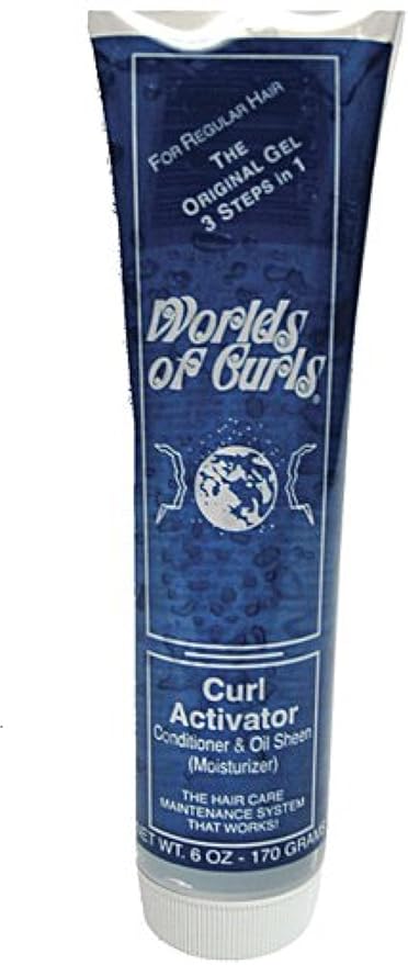 Worlds Of Curls Curl Activator Conditioner & Oil Sheen for Regular Hair, 6 Oz