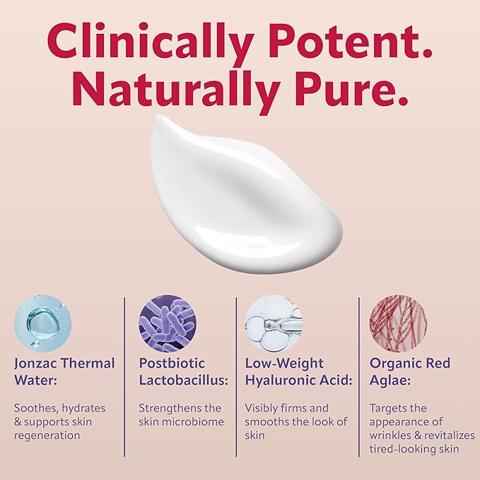 JONZAC Eau Thermale Sublimactive Organic Anti-Aging Smoothing Light Cream for Women - Firms and Smooths Skin - Light Texture - Natural Skin Care - Safe for Sensitive Skin - 1.35 fl oz