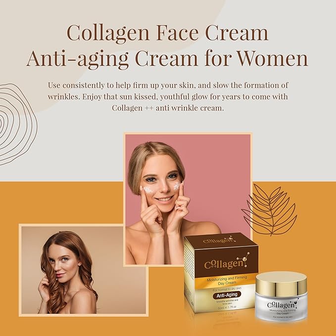 Collagen ++Anti-Aging Moisturizing and Firming Day Cream, Hydrating Cream, Anti Wrinkle Face & Neck Peptide