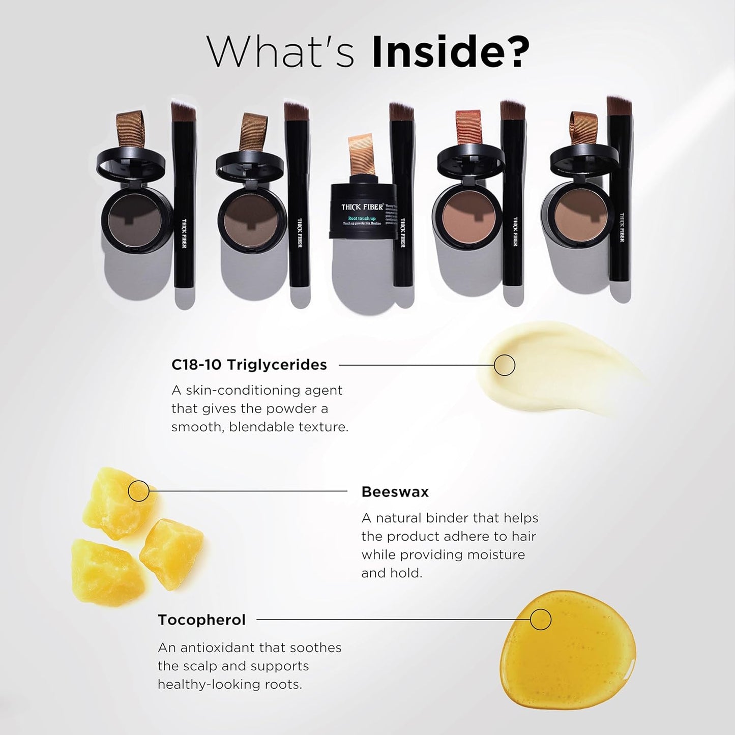 Thick Fiber Root Touch Up Powder, Medium Brown - Water & Sweat Resistant Hair Loss Concealer Set with Brush for Thin Hairlines and Gray Root Coverage