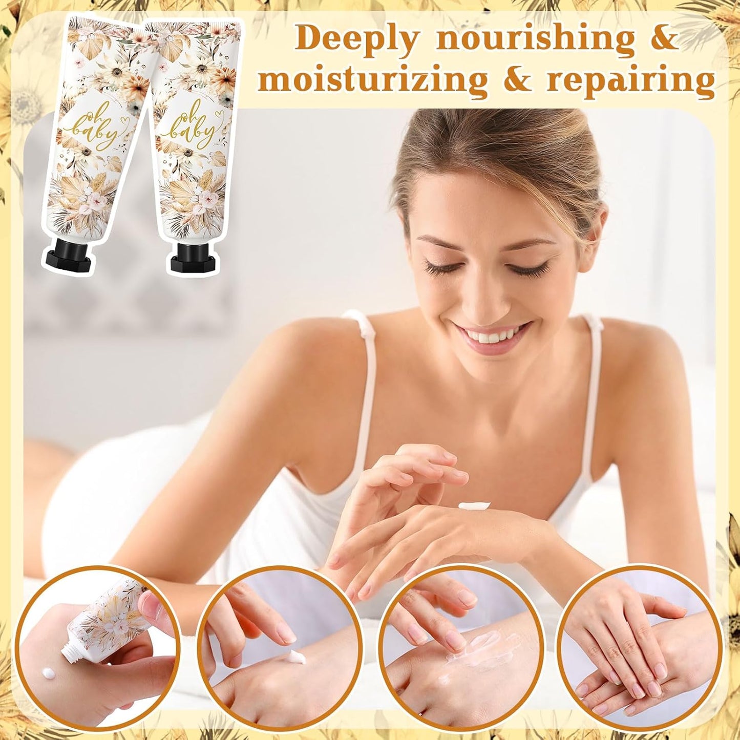 48 Sets Baby Shower Hand Cream Party Favors for Guests Gift Bulk Travel Size Hand Lotion Set for Baby Shower Wedding Christmas(Boho) - Glowelle